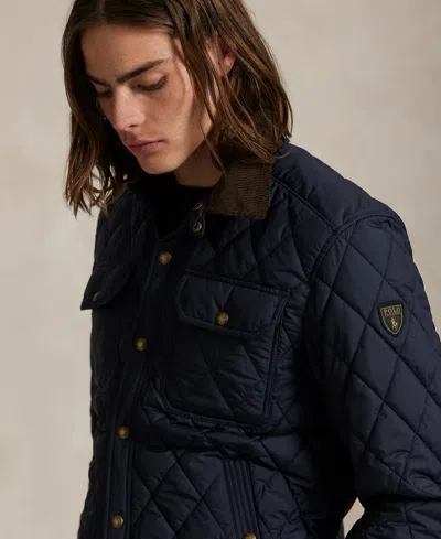 Polo Ralph Lauren Beaton Quilted Water-repellant Snap-front Jacket In Blue