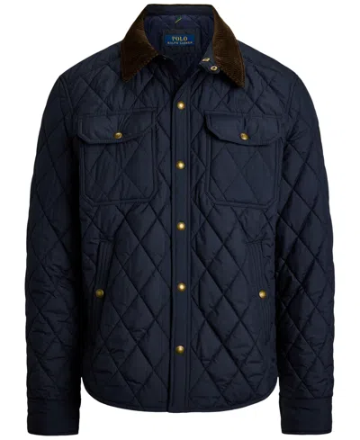 Polo Ralph Lauren Beaton Quilted Water-repellant Snap-front Jacket In Blue