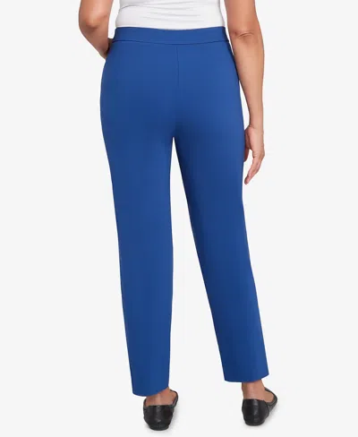 Alfred Dunner Women's Classic Allure Fitted Stretch Medium Length Pants In Blue