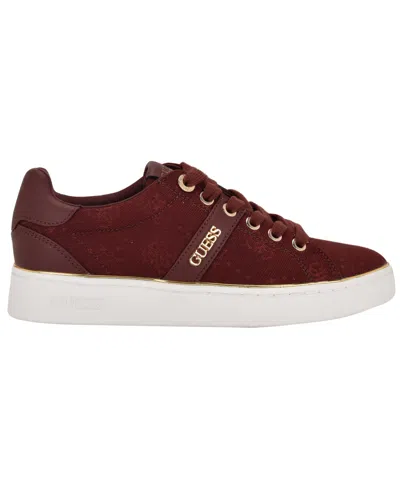 Guess Women's Britz Low Profile Lace-up Sneakers In Brown