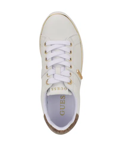 Guess Women's Britz Low Profile Lace-up Sneakers In White
