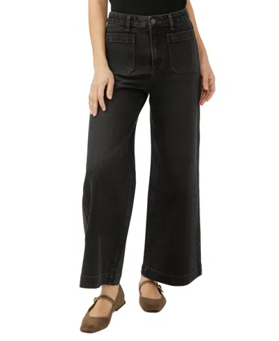Silver Jeans Co. Women's High Rise Vintage Ankle Wide Leg Jeans In Black