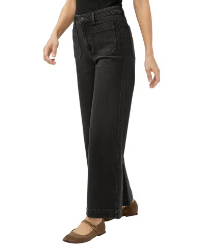 Silver Jeans Co. Women's High Rise Vintage Ankle Wide Leg Jeans In Black