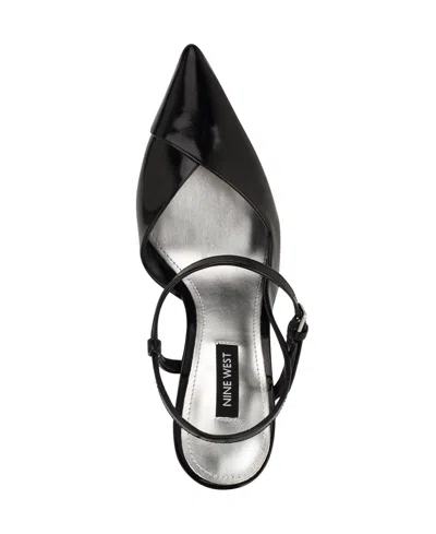 Nine West Franka Ankle Strap Pointed Toe Pump In Black