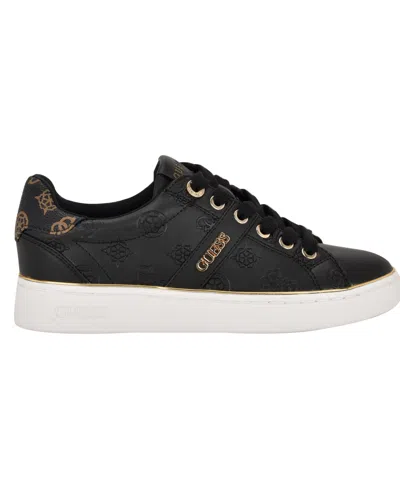 Guess Women's Britz Low Profile Lace-up Sneakers In Black