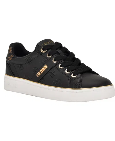 Guess Women's Britz Low Profile Lace-up Sneakers In Black
