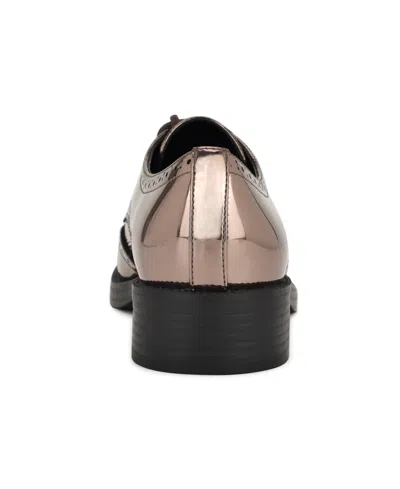 Nine West Women's Studey Lace-up Wingtip Oxford Shoes In Metallic