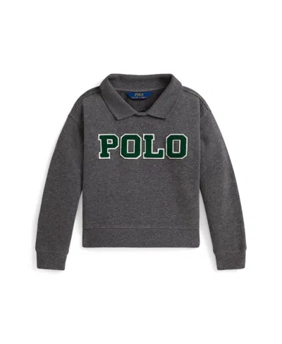Polo Ralph Lauren Ralph Lauren Logo Fleece Polo Sweatshirt In Gray