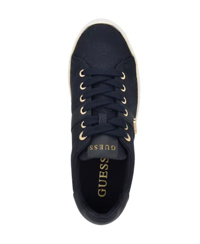 Guess Women's Britz Low Profile Lace-up Sneakers In Blue