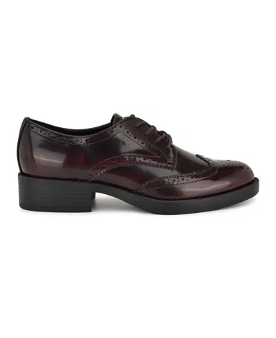 Nine West Women's Studey Lace-up Wingtip Oxford Shoes In Brown