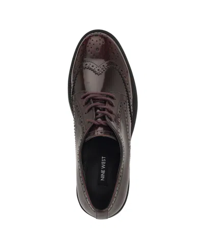 Nine West Women's Studey Lace-up Wingtip Oxford Shoes In Brown
