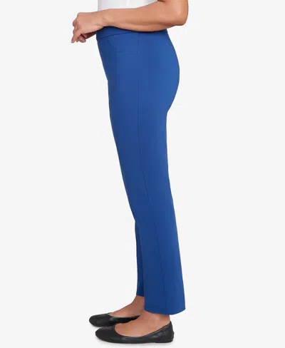 Alfred Dunner Women's Classic Allure Fitted Stretch Medium Length Pants In Blue