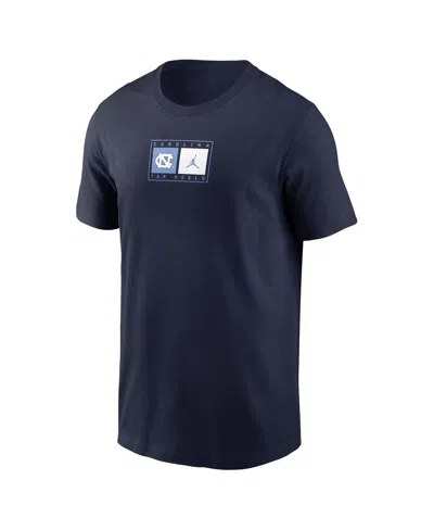Jordan Men's Navy North Carolina Tar Heels Campus Logo Swoosh T-shirt In Blue
