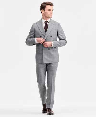 Ted By Ted Baker Men's Modern-fit Black & White Wool-blend Double-breasted Suit Separate Jacket In Multi