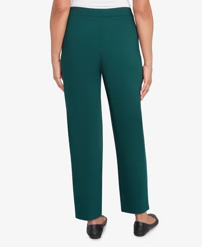 Alfred Dunner Women's Classic Allure Fitted Stretch Medium Length Pants In Green