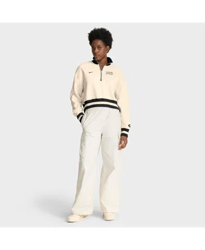 Nike Auburn Legacy  Women's College Cropped 1/4-zip Crew In Neutral