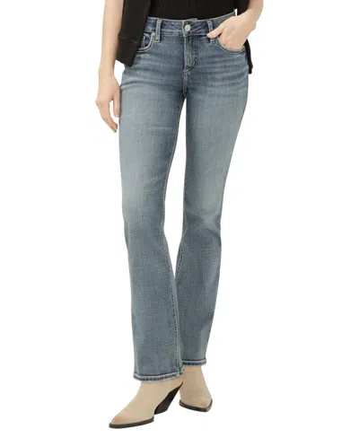 Silver Jeans Co. Women's Elyse Mid Rise Comfort Fit Slim Bootcut Jeans In Blue