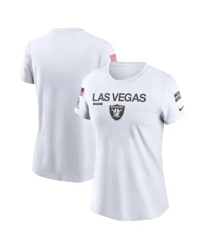 Nike Women's White Las Vegas Raiders 2024 Salute To Service Legend Performance T-shirt In White
