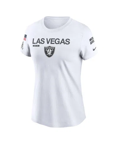 Nike Women's White Las Vegas Raiders 2024 Salute To Service Legend Performance T-shirt In White