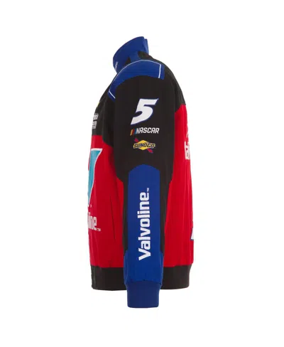 Jh Design Men's Black/red Kyle Larson Valvoline Full-snap Twill Uniform Jacket In Multi