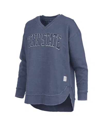 Pressbox Navy Penn State Nittany Lions Westin Poncho V-neck Pullover Sweatshirt In Blue