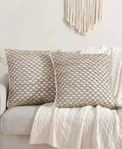 Boho Living Jada Jute 2-pc. Decorative Pillows Set, 18" X 18" In White