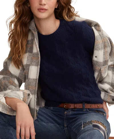 Lucky Brand Women's Cloud Soft Cable Sweater T-shirt In Blue