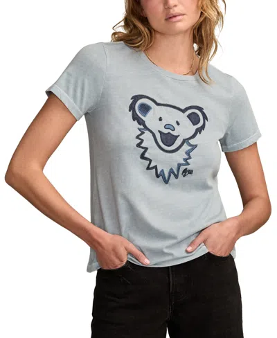 Lucky Brand Women's Grateful Dead Denim Bear Head T-shirt In Gray