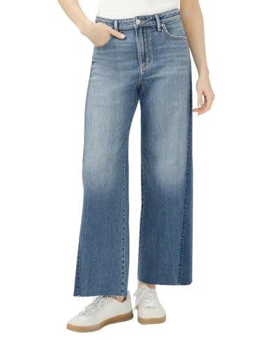 Silver Jeans Co. Women's Isbister High Rise Two-tone Wide Leg Jeans In Blue