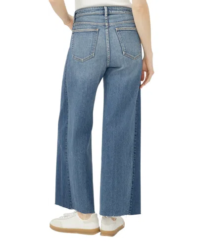 Silver Jeans Co. Women's Isbister High Rise Two-tone Wide Leg Jeans In Blue
