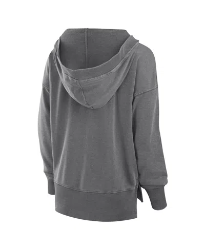 Fanatics Women's Heather Gray Wisconsin Badgers Initiative Snow Wash French Terry V-neck Pullover Hoodie In Gray