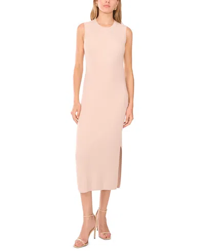 1.state Crewneck Ribbed Knit Tank Dress In Brown