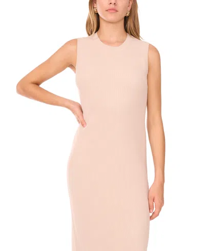 1.state Crewneck Ribbed Knit Tank Dress In Brown