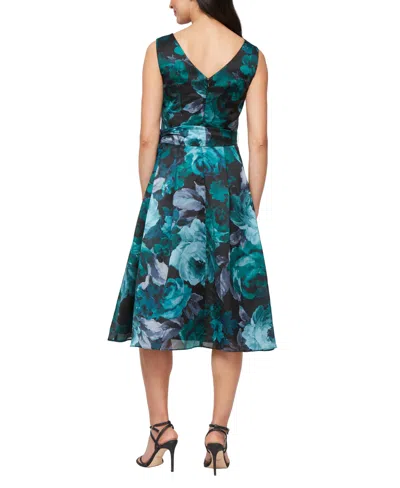 Alex Evenings 8192025 Short Printed Midi Length Cocktail Dress In Multi