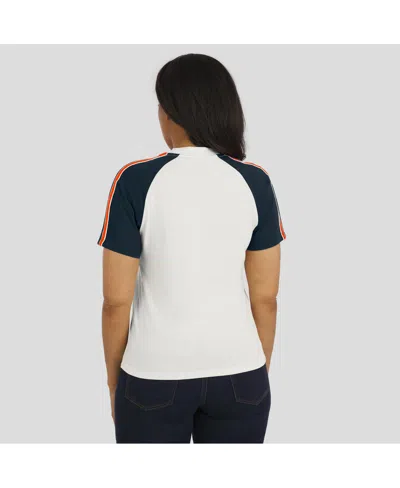 Wear By Erin Andrews Women's White Chicago Bears Sleeve Stripe Distressed Raglan T-shirt In White