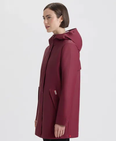 Hunter Acacia Rubberized Rain Jacket In Red