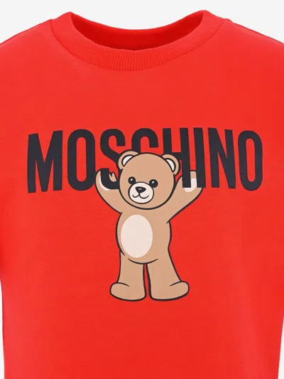 Moschino Red T-shirt For Kids With Teddy Bear In Red