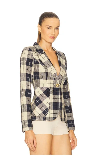 Smythe Duchess Plaid Patch Pocket Blazer In Blue