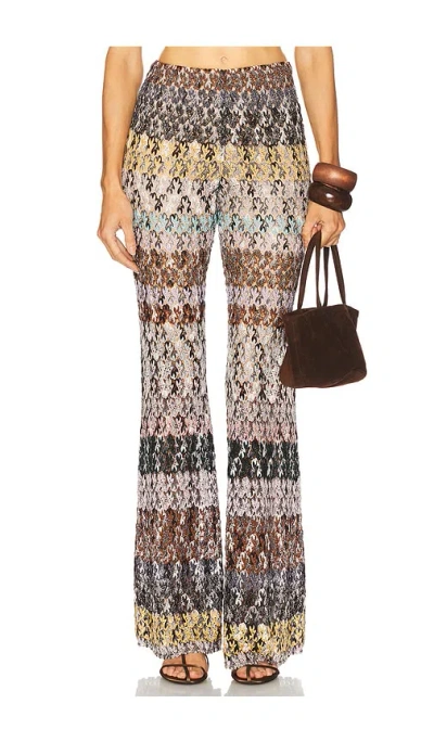Missoni Striped Metallic-knit Trousers In Multi