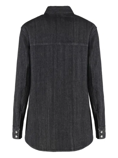 Moorer Double-pocket Denim Shirt In Black