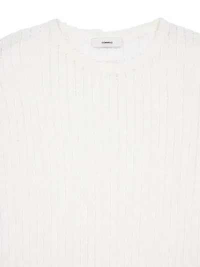 Commas Pointelle Knit T-shirt In White