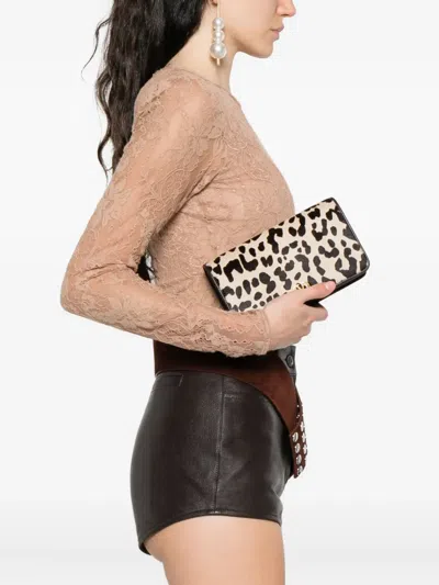 Valentino Printed Calf Hair Mini Vlogo Signature Shoulder Bag In Animal Print