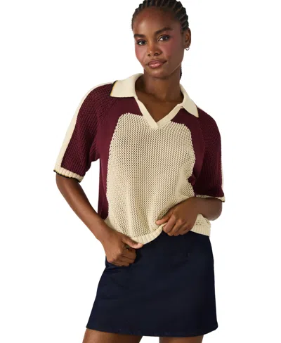 Steve Madden Women's Axon Short Sleeve Sweater In Neutral