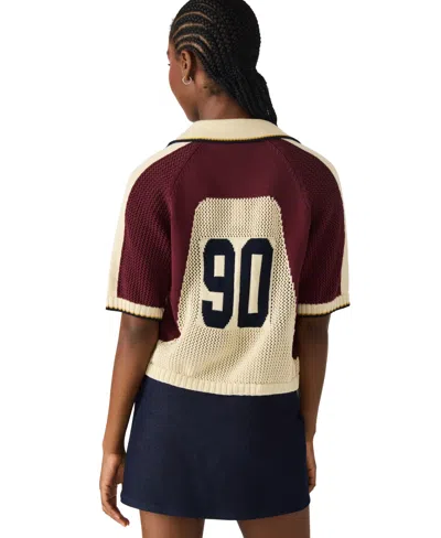 Steve Madden Women's Axon Short Sleeve Sweater In Neutral