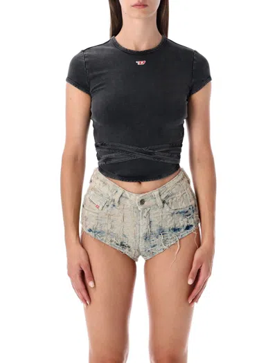 Diesel T-bunny Tail-r1 Cotton T-shirt In Black