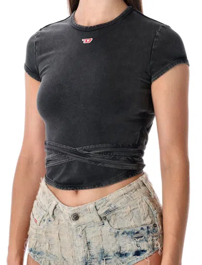 Diesel T-bunny Tail-r1 Cotton T-shirt In Black