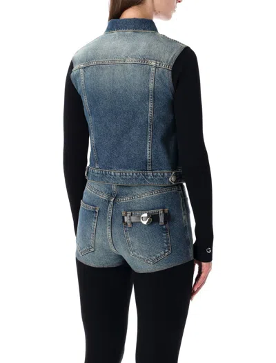 Coperni Hybrid Denim And Knit Jacket In Blue