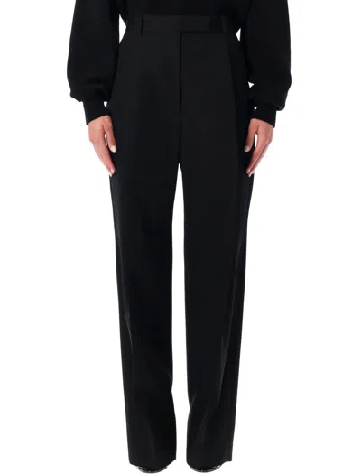 Tom Ford Tailored Wool Wide Leg Trousers In Black