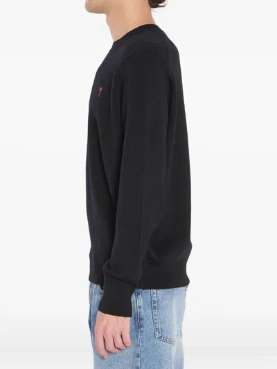 Ami Alexandre Mattiussi Pull Col Rond Ami Paris De Coeur In Black