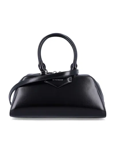 Givenchy Women Antigona East West Small Leather Shoulder Bag In Black
